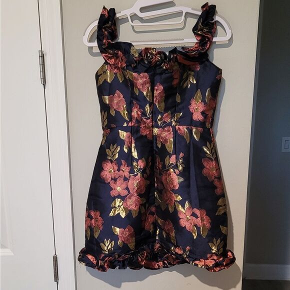 Lulus Pop The Bottle Navy floral dress Size XS - Picture 12 of 16